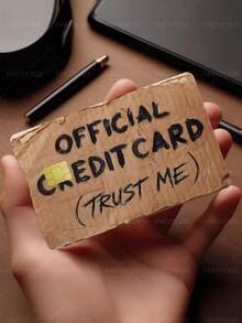 1pc Funny Official Credit Card Cover Sticker Protective Card Sleeve, Paper Style "TRUST ME" PVC Material Anti-Fingerprint Durable Anti-Scratch Wear-Resistant Skin, Party Birthday Gift, Suitable For Men And Women, Small Chip Card, Bank Card, Credit Card, Transit Card, Key Card, Student Campus Card Personalized DIY, Privacy Protection - Multicolor - View 9