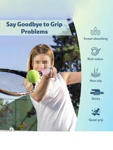 1pc New Outdoor Badminton Racket Grip Tape, Gradient Pastel Badminton Overgrip Tape, Anti‑Slip Sweat Absorbent Soft Racket Handle Wrap, Cute Aesthetic Replacement Grip For Badminton Tennis Rackets Cute Gradient Color Badminton Overgrip - Multicolor - View 2