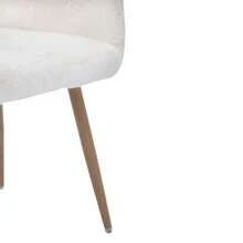 Dining Chairs With Faux Fur, Pink - Mid-Century Style - 白色 - 查看 4