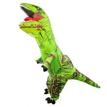 Halloween Christmas Party Tyrannosaurus Rex Inflatable Costume, Unisex Inflatable Costume, Holiday Personalized Outfit Inflatable Costume, Blower Included, Battery Not Included - Hot Pink - View 4
