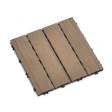 Patio Floor Tiles Pack Of 11 WPC Wood-Plastic Composite Patio Deck Tiles DIY Interlocking Decking Tiles, Quick Deck Floor Tile, Court Tile, Water Resistant Indoor Outdoor -11.8" Oak - Oak + Plastic - View 12