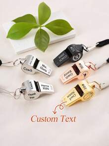 Personalized Engraved Whistle, Custom Sports Gift, Suitable For Football, Basketball, Volleyball And Baseball Coaches, Teacher Appreciation Gift, Father's Day Gift - Multicolor - View 1