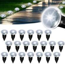 Golden Hour Aesthetic Solar In-Ground Path Lights Warm Glow Waterproof Outdoor Garden Lawn Patio Photo-Worthy Yard Decoration - Black - View 5