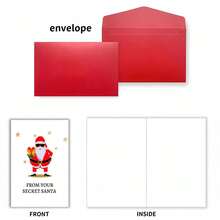 1 Set Secret Santa Greeting Card Set With Envelopes - Self-Sealing Blank Christmas Cards, Suitable For Parties, Weddings, Birthdays - With Name/Message Space, Perfect For Anonymous Fun Gift Exchange ( Design) - Sets - View 7