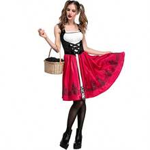 Modern Version Stage Performance Cape For Little Red Riding Hood Adult Women's Halloween Cosplay Glamorous Costume - Multicolor - View 8