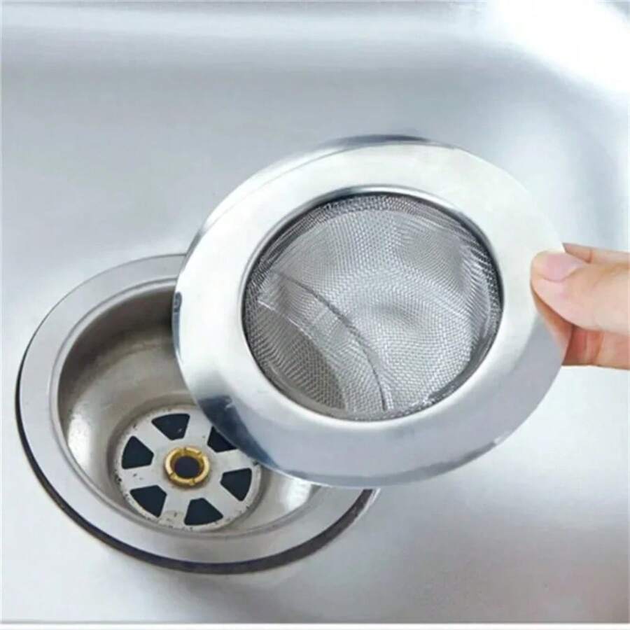 2/5pcs Kitchen Sink Accessories Anti-Clogging Drain Strainer, Kitchen Sink Filter Mesh, Garbage Filter, Sink Basin Filter, Drain Basket, Floor Drain Hair Catcher, Sink Basin Drain Hole Cover Plug - Silvery - View 1