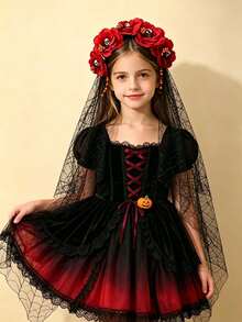 Halloween Flower Skull Hairband - Spider Web Headband For Party Hair Accessories - Multicolor - View 5