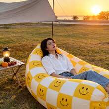 Sofa Lipat Tiup, Kursi Santai Portabel untuk Berkemah di Luar Ruangan, Sofa Kantung Tidur Tiup untuk Rekreasi di Pantai - A - View 10