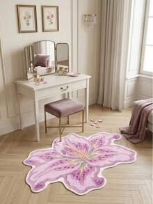 1 Peça Tapete de Veludo Lírio Roxo, Tapete Macio e Felpudo, Decoração para Casa, Decoração de Quarto, Decoração de Outono, Decoração de Casa de Outono, Suprimentos para Casa, Tapete de Porta, Tapete de Sala de Estar, Tapete de Cozinha, Decoração de Cozinha, Decoração de Quarto, Decoração de Banheiro, Tapete de Banheiro, Fácil de Limpar - Multicolorido - Visão 2