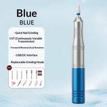USB Powered Electric Nail Drill, Portable Handheld Nail File Set With Multiple Interchangeable Drill Bits, Suitable For Home Manicure, Nail Surface Shaping And Polishing - Multicolor - View 8