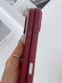 奢華復古酒紅色手機殼,適用於 iPhone 17 Pro Max 16 15 Plus 14 13 12 11 Pro Max,純色軟質防震保護殼 - 酒紅色 - 查看 6