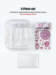Hard PC Camera Protective Case For Fujifilm Mini 13, Anti-Drop Anti-Scratch Transparent Protective Shell + Adjustable Printed Lanyard + DIY Cartoon Stickers, Durable Anti-Yellowing Protective Cover Suitable For Travel, Outdoor And Daily Photography - View 12