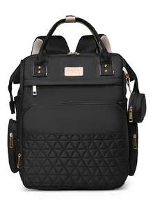 Tas Popok Ransel, Tas Perlengkapan Bayi untuk Perjalanan, Tas Bayi Kapasitas Besar untuk Kebutuhan Perjalanan dengan Alas Anti Air, Tali Pengikat Stroller dan Kotak Empeng, Unisex, Warna Polos - MultiWarna - View 15