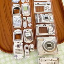 35cm/Loop Cute Retro Y2k CCD Mobile Phone Photo Frame Die Cut Sticker DIY Photo Goo Card Journal Scrapbooking Phone Case Collage Supply - Black - View 4