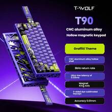 T-WOLF Magnetic Switch Mechanical Keyboard 8KHz Polling Rate Full Aluminum CNC Hollow Magnetic King Switch HIFI Mahjong Sound RGB Backlit Gaming Keyboard - View 12