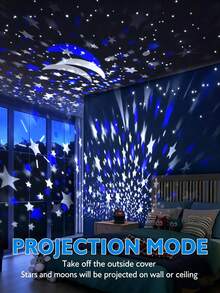 1pc Night Light Projector, Starry Sky Night Light Projection, Baby Lamp Decoration, Rotating Starry Sky Moon Galaxy Projector, Desktop Lamp - Multi-color - View 2