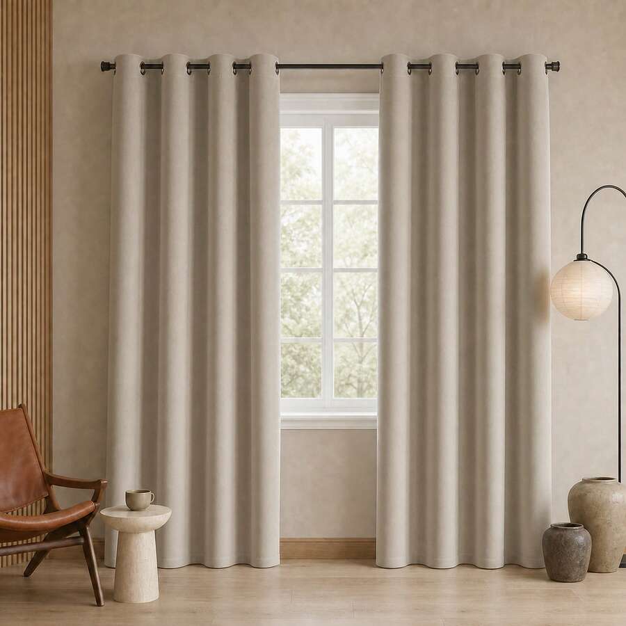 POLIGONO Curtains - Camel - View 1