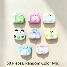 10/30/50pcs Random Cartoon Animal Shaped Camera Resin Charms, Suitable For DIY Hair Clips, Backpack Charms And Other Decorations - Random Mix - Multicolor - View 12