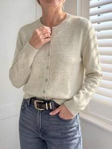 GIGOGOU Fashion Autumn Winter Basic Women Knit Cardigan Casual Soft Cozy Long Sleeves Sweater Top Simple Fall - Apricot - View 4