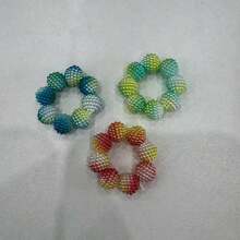 3/2/1pc Sensory Rings With Tactile Beads, Random Color, Stress Relief Design, Adjustable Rings, Multi-Color Gradient, Can Be Used As Finger Massager, Various Styles Tactile Bead Stress Relief Rings - Multicolor - View 10