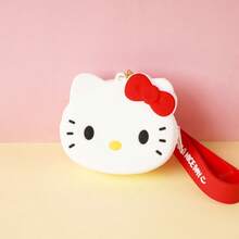 1pc Sanrio‑Themed Cartoon Character Silicone Mini Wallet Keychain, Portable Earphone Storage Pouch, Bag Decorative Charm, Gift Accessory - Coin Purse - View 6