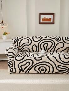 1PC Artistic Abstract Swirl Pattern Cationic Carved Texture Sofa Cover, Full Stretch Sofa Protector, Home Sofa Anti-Dirt Anti-Dust Cover, Machine Washable And Dry Cleanable, Suitable For 1/2/3/4 Seater Sofas, Autumn/Winter Style - Multicolor - View 6