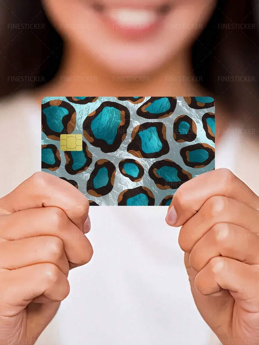 1pc Emerald Green Credit Card Cover Sticker Protective Card Sleeve, Gemstone Style PVC Material Anti-Fingerprint Durable Anti-Scratch Wear-Resistant Skin, Party Birthday Gift, Suitable For Men And Women, Small Chip Card, Bank Card, Credit Card, Transportation Card, Key Card, Student Campus Card Personalized DIY, Privacy Protection - Multicolor - View 1