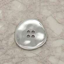 10 PCS 11/15/18/20/23mm 11-23mm Vintage Asymmetrical Textured Minimalist Asymmetric Wavy Metal Buttons, Suitable For Shirts, Suits, Asymmetric Stitching, Knit Cardigans, Four-Hole Buttons - Irregular Corrugated Surface - View 4