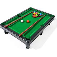 Juego de Mesa de Billar Mini Hiawbon| Billar Portátil de Mesa Pequeño con 2 Tacos, 16 Bolas y Triángulo para Viajes y Fiestas - Blanco - Ver 9