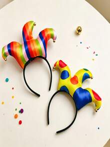 1. PCA Dance Party Clown Costume Props - Adult Extra Large Butterfly Collar Tie Clown Bowtie Headwear - Multicolor - View 1