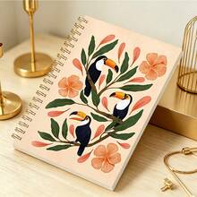 1PC A5 Rainforest Wind Tattoo Illustration Notebook Class Notes Handbook, Portable Notebook, Suitable For Professionals, Students And Office Use - Perfect Gift Choice - Multicolor - View 4