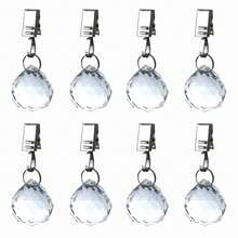 8 Pcs Transparent Acrylic Crystal Outdoor Curtain Weights, Heavy Decorative Drapery Weights, With Anti-Rust Stainless Steel Clip For Curtains, Tablecloths, And Garden Flags - View 1