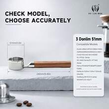 1pc Espresso Bottomless Portafilter/New Style, Flat Bottom, No Workstation Required/Coffee Extraction Tool/304 Stainless Steel/Detachable & Washable/Essential Tool For Baristas, Compatible With Donlim 51mm 3-Lugs And Other Models - Silver - View 2