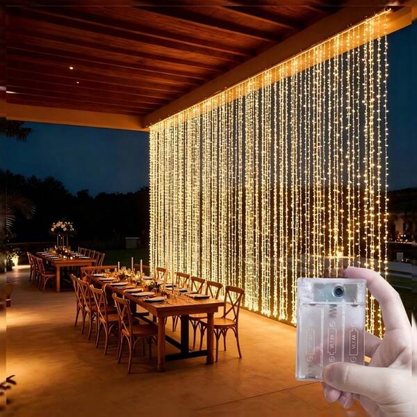 Outdoor Lights, Fairy String Lights, Twinkling Yard Lights, Atmospheric Living Room Bedroom Curtain Lights, Romantic Atmosphere Decoration Lights For Dating And Confession, Battery Box Curtain Lights, Camping Decoration Lights, Yard Lights, Wedding Party Decoration String Lights, Christmas Halloween Hanging Decoration String Lights, 8 Lighting Modes Patio String Lights, Fairy String Lights, Birthday Party Decoration Lights, Landscape Lighting, Holiday Decoration String Lights