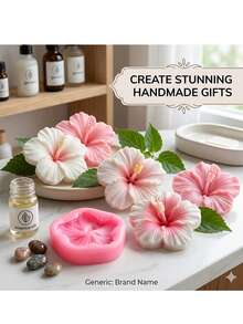 4pcs Hibiscus Flower Silicone Mold, Featuring 3D Hibiscus Flower Design, Perfect For Making Handmade Soap, Plaster, Clay, And Resin. Ideal For Occasions Like Valentine's Day, Easter, Mother's Day, And Weddings. - 4pcs Flowers - View 6