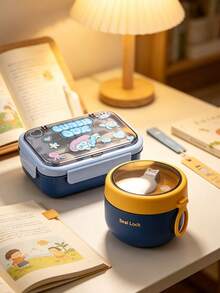 SEAL LOCK Cute Animal Print Bento Box, Sealed Portable Lunch Box With Fork And Spoon, Reusable And Microwave- Meal Prep Container, Suitable For Home, School, Office, Travel, Back To School Season And Outdoor Picnic - Multicolor - View 5