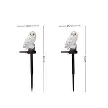 Solar Powered White Owl Garden Stake Light, Waterproof LED Resin Snowy Owl Landscape Light, Outdoor Lawn Yard Pathway Decorative Light - Owl - View 8