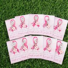 1/10pcs Pink Series Bow & Cherry Blossom Keychain Set, Positive Gift For Women During Breast Cancer Awareness Month, Suitable For Bags, Pendants, Keychains, Accessories And Christmas - Multicolor - View 4