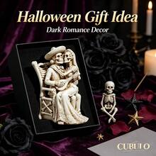 Cubulo 1PC/2PCS Skull Couple Gothic Silicone Resin Mold, Relief Flexible Tear Resistant Silicone, Smooth Easy Demold Casting Mould, Halloween DIY Craft For Gothic Ornament, Spooky Micro Landscape Decor & Handmade Festival Gift - 1PC Skeleton Couple Silicone Mold-wJ0199 - View 3