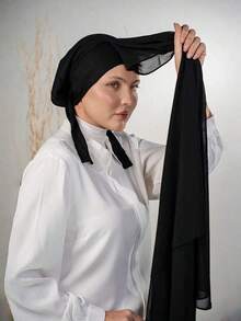 1pc Instant Jersey Hijab With Undercap, Silky Soft, Breathable Chiffon Material, Hijab With Jersey Undercap, Suitable For Daily Wear, Festivals, Prayers, And Pilgrimages For Dress - Multicolor - View 24