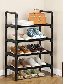 1pc 45-60cm Wide Black Small Shoe Rack, Space-Saving, Minimalist, Dust-Proof, Sturdy And Durable, Fashionable, Easy To Assemble And Disassemble, Portable, Suitable For Living Room, Bedroom, Entrance, Office, Home, Multi-Layer Storage, Holiday Gift, Christmas Gift, Gift - Multicolor - View 20