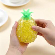 1pc Crunchy Squishy Soft Fast Rebound Transparent Pineapple Shaped Squeeze Toy, Sensory Stress Relief Squeeze Ball, Realistic Cheese Decompression Toy, Relax And Focus, Fashionable Practical Gift, Suitable For Birthday, Easter, Halloween, Christmas And Various Party Gifts - Multicolor - View 3
