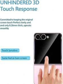 4-In-1 Set [2026 New] 2 Packs 9H Tempered Glass Screen Protector ForSamsung Galaxy Z Flip 8 (Front Screen Only) + 2 Packs HD Camera Lens Protector, Bubble Free, 9H Hardness, Fingerprint Unlock & Face ID Compatible, Easy Install, Case Friendly - Clear - View 2