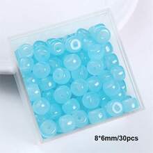 30pcs 8*6mm Retro Imitation Jade Glass Cylinder Loose Beads, Handmade DIY Jewelry Accessories, Spacer Beads For Bracelet Necklace Earring Craft Making - 8*6mm Glass Tube Beads - View 13