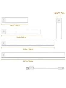 1pc Kitchen LED Motion Sensor Cabinet Light, Rechargeable Aluminum Alloy Under Cabinet Light, Motion Sensor Rechargeable LED Cabinet Light - Wireless, USB Powered Night Light, Suitable For Multiple Room Types, Wireless Magnetic Adhesive Night Light, Suitable For Wardrobe, Cabinet, Stairs, Hallway, Shelf - Multi-color light - View 11