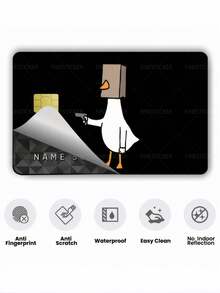 1pc Funny Cartoon Official Credit Card Sticker Privacy Protection Card Skin, Silly Goose Holiday Gift PVC Material Anti-Fingerprint Anti-Scratch Wear-Resistant Card Sleeve Skin, Suitable For Chip Card, Bank Card, Credit Card, Transit Card, Student Campus Card Personalized DIY - Multicolor - View 3