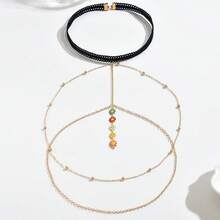 1pc Fashionable Colorful Pendant Women's Leg Chain Body Jewelry, Street Style Body Chain Accessory - H0045G - View 5