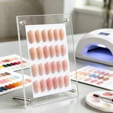 1pc Transparent Acrylic Nail Art Display Stand, Large Capacity False Nail Sample Storage Rack, Horizontal And Vertical Display Nail Color Card, Nail Art Photography Prop Display Background Board - Multicolor - View 9