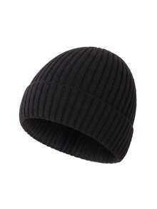 Solid Color Ribbed Knit Baby Beanie, Warm Elastic Infant Hat For Boys And Girls, Autumn/Winter Outdoor Warm Woolen Cap - Baby Boy Series - View 13