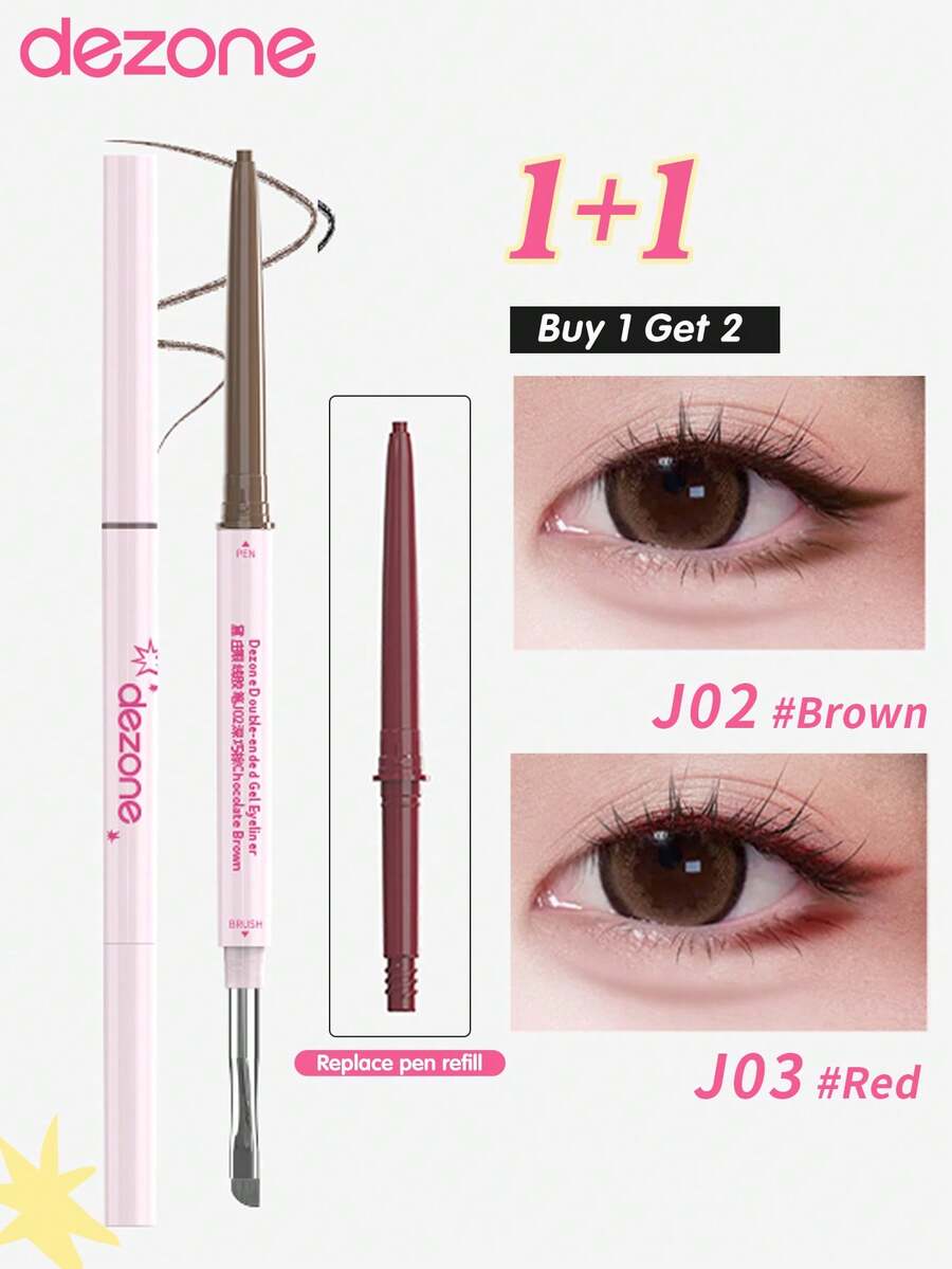 DEZONE 眼線膠筆套裝附替芯,2色款,更划算 - J02+J03 - 查看 1